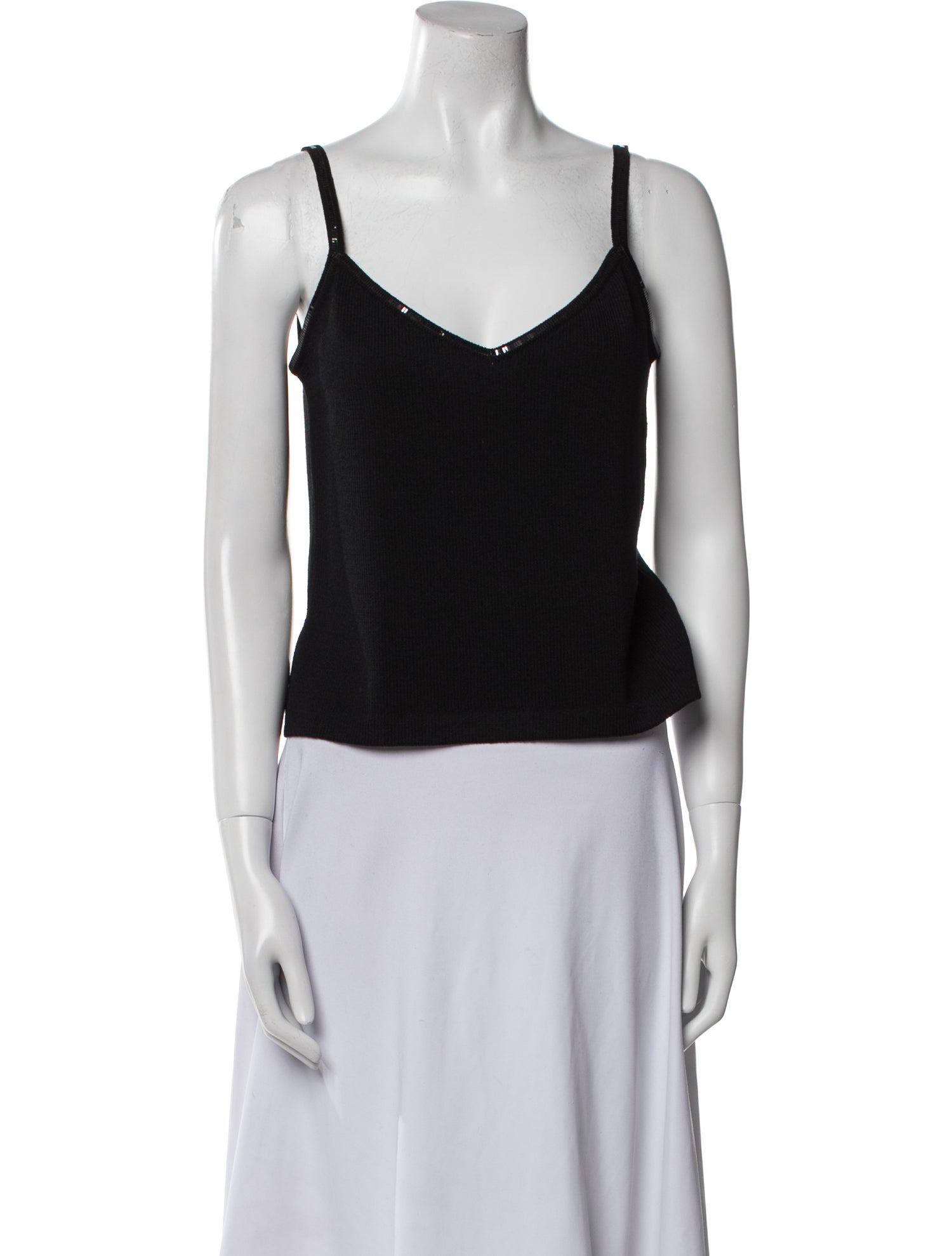 St. John Wool V-Neck Crop Top